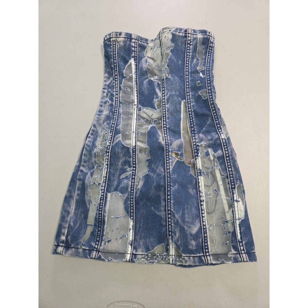 Jaded London Womens Shop Zion Denim Corset Mini Dress small